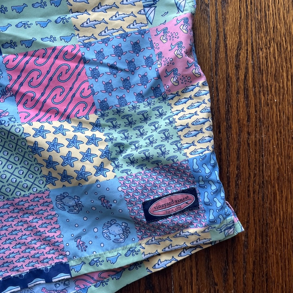 Vineyard Vines Multicolor Patchwork Swim Trunks - image 2